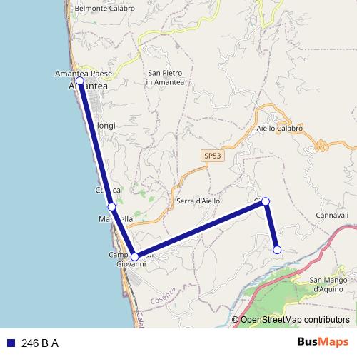 246 B A bus Line Map