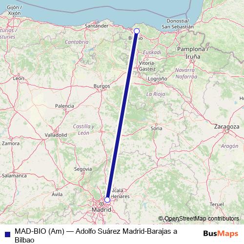 MAD-BIO (Am) air Line Map