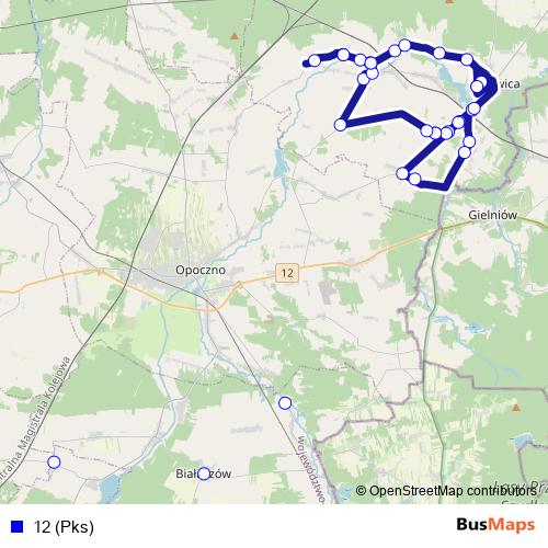 12 (Pks) bus Line Map