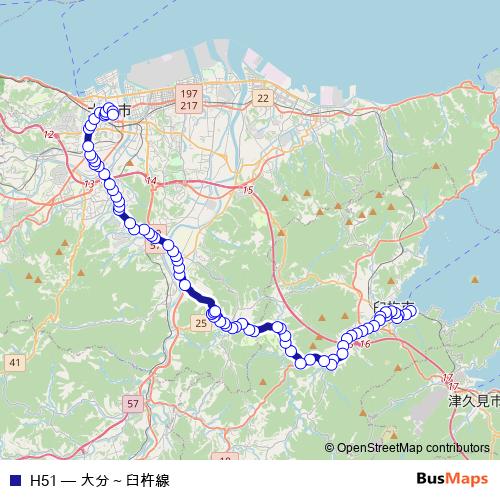 H51 bus Line Map