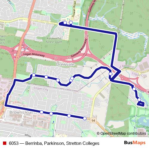 6053 bus Line Map