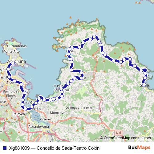 Xg881009 bus Line Map