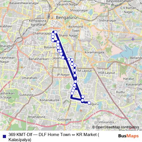 369 KMT-Dlf bus Line Map