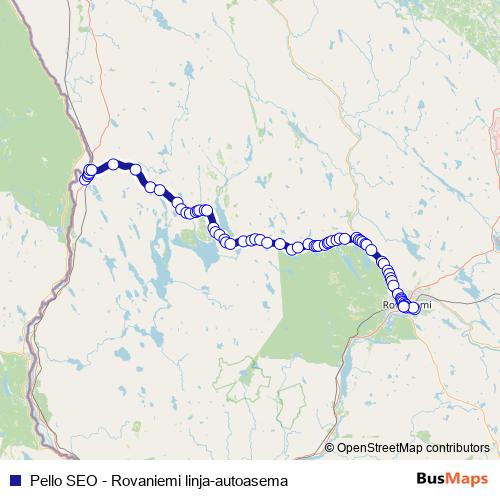 Pello SEO - Rovaniemi linja-autoasema bus Line Map
