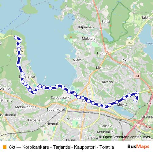8kt bus Line Map