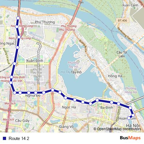 Route 14 2 bus Line Map