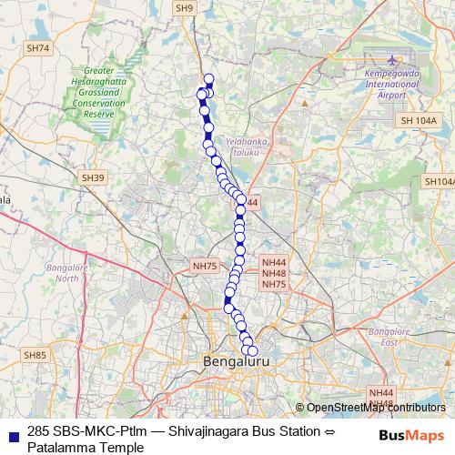 285 SBS-MKC-Ptlm bus Line Map