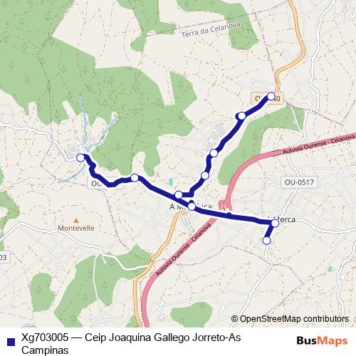 Xg703005 bus Line Map