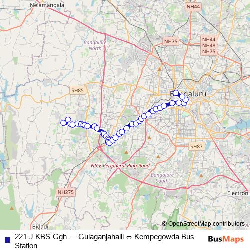 221-J KBS-Ggh bus Line Map