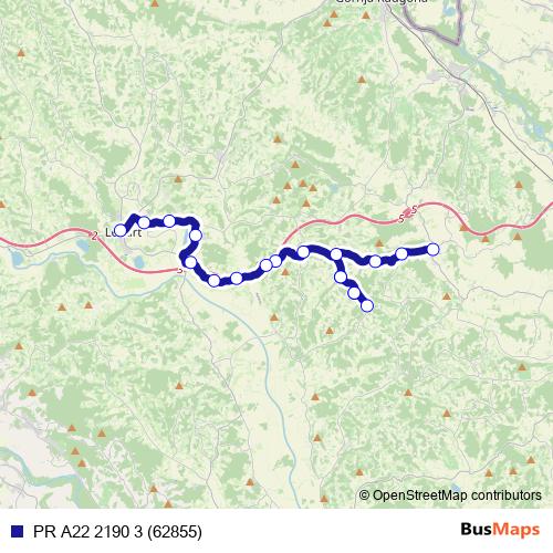 PR A22 2190 3 (62855) bus Line Map
