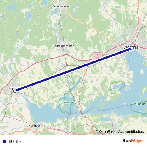 80185 bus Line Map