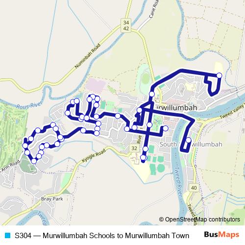 S304 bus Line Map