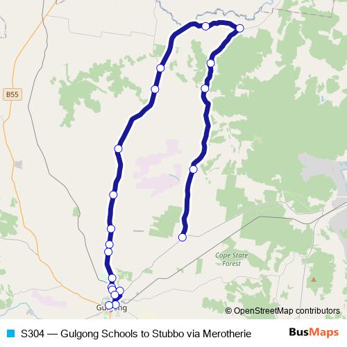S304 bus Line Map