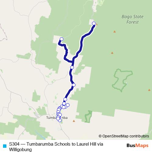 S304 bus Line Map
