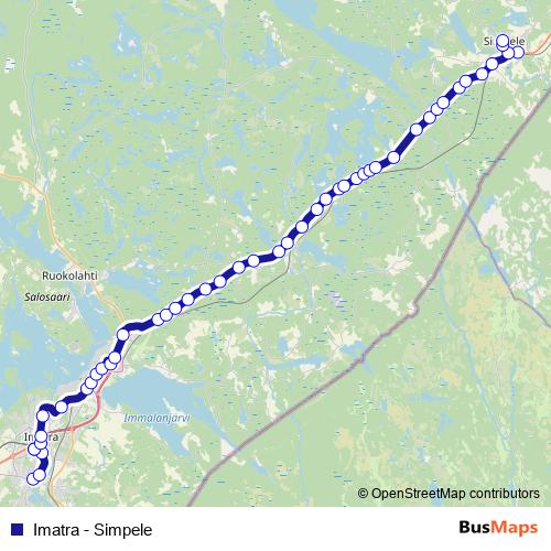 Imatra - Simpele bus Line Map