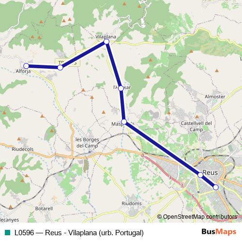 L0596 bus Line Map