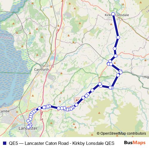 QE5 bus Line Map