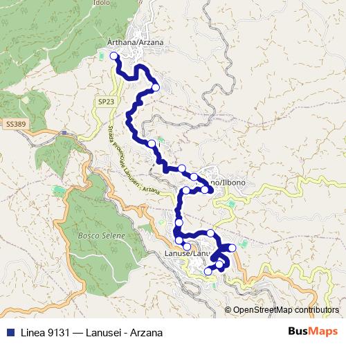 Linea 9131 bus Line Map