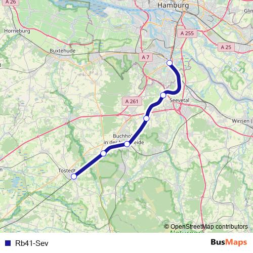 Rb41-Sev bus Line Map