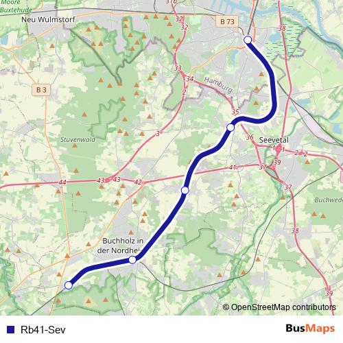 Rb41-Sev bus Line Map
