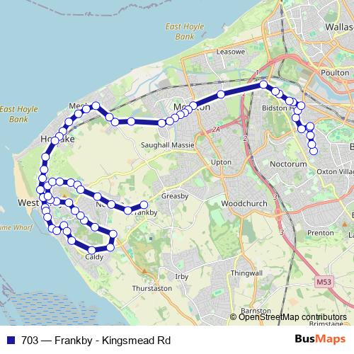 703 bus Line Map