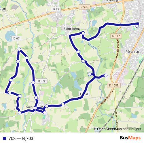 703 bus Line Map