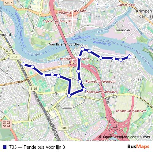 703 bus Line Map