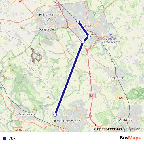 703 bus Line Map