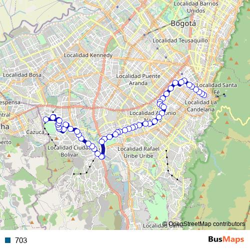 703 bus Line Map