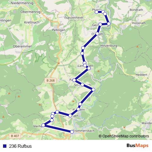 236 Rufbus bus Line Map
