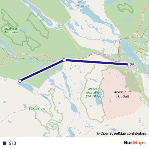 913 bus Line Map