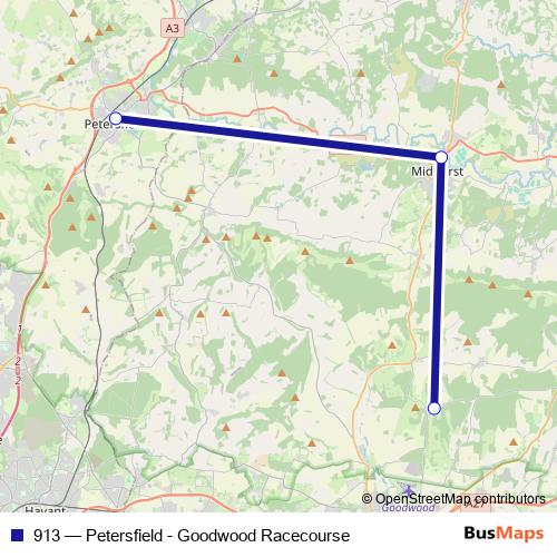 913 bus Line Map