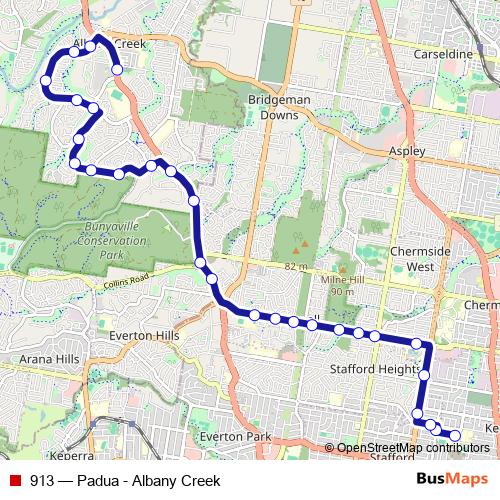 913 bus Line Map