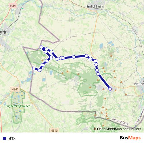 913 bus Line Map