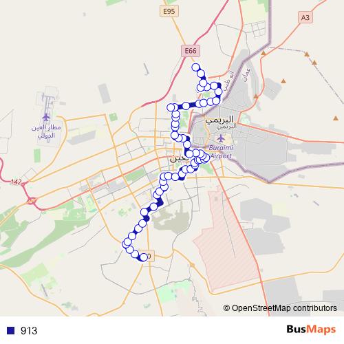 913 bus Line Map