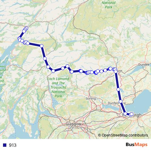 913 bus Line Map