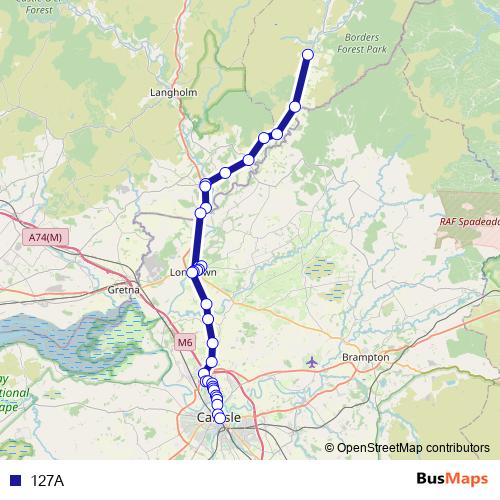 127A bus Line Map