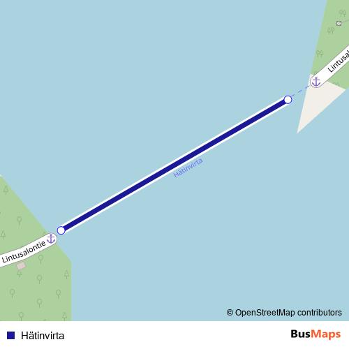 Hätinvirta ferry Line Map