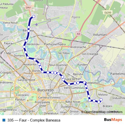 335 bus Line Map