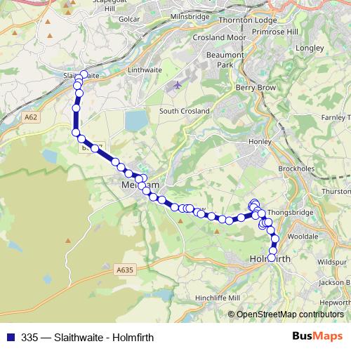 335 bus Line Map