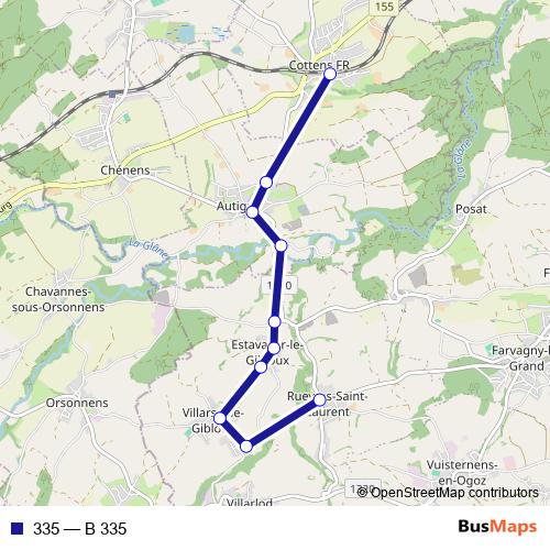 335 bus Line Map