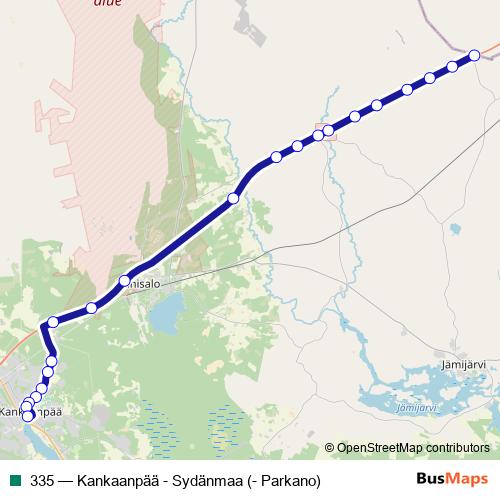 335 bus Line Map