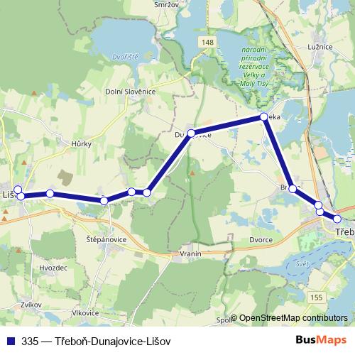335 bus Line Map