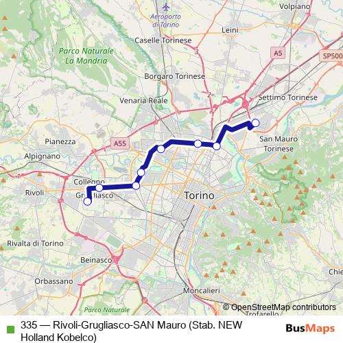 335 bus Line Map