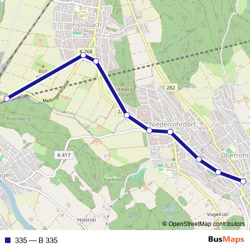335 bus Line Map