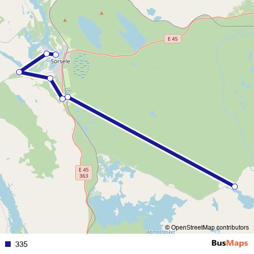 335 bus Line Map