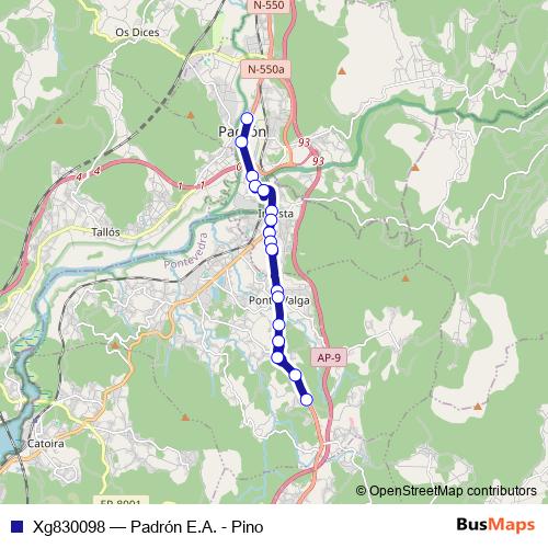 Xg830098 bus Line Map