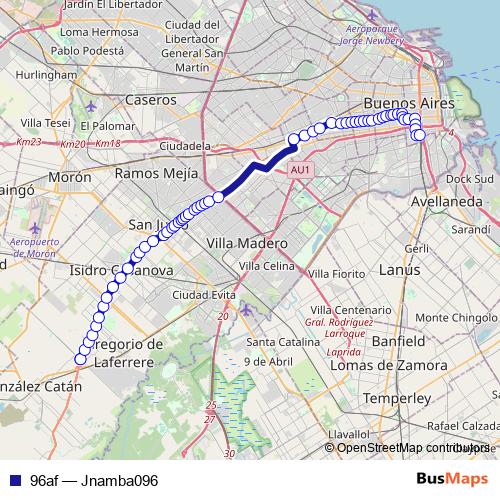 96af bus Line Map