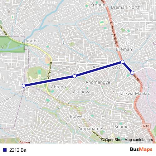 2212 Ba bus Line Map