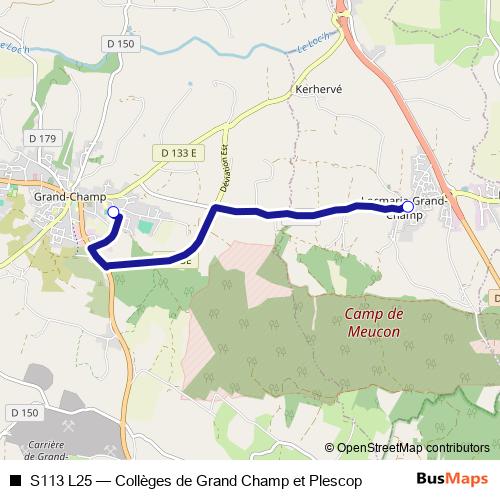 S113 L25 bus Line Map